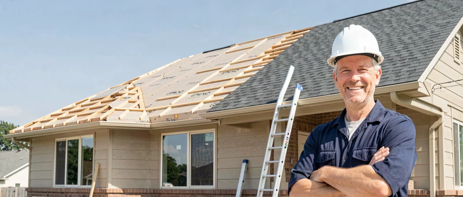 Roofing contractor on a job site in Charleston, SC